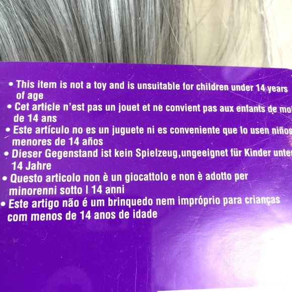 Rubies Long Grey Wig 50702 NWT NOS - Picture 5 of 7